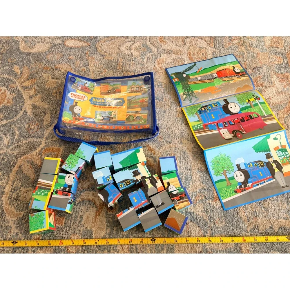 Y2K 2000's Thomas & Friends 24-piece Cube Puzzle‎ Set, 6 Puzzles In 1
